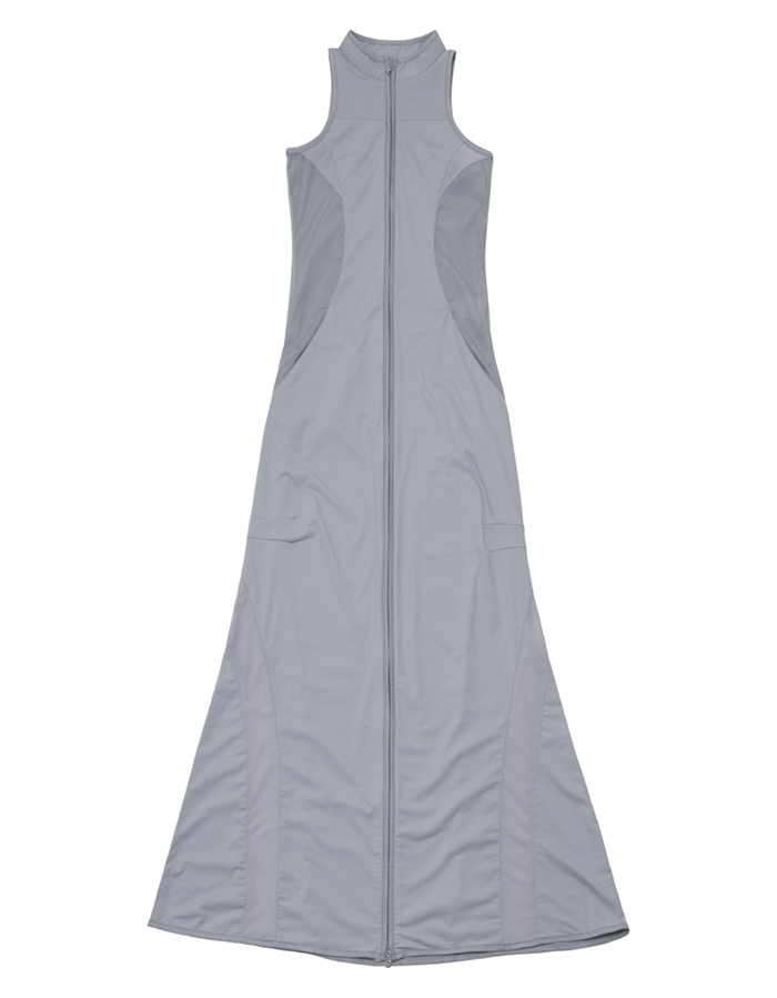오호스 Hoodie Bolero Maxi 2-Piece Dress / Grey