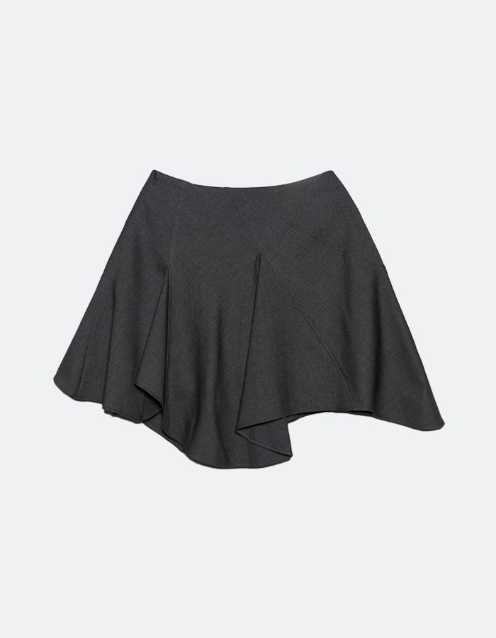 GYEONG Draped Skirts_Charcoal