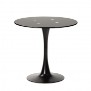 [TOP-HI] 가우스 블랙 강화 유리 원형 테이블 원형 유리 탁자 HST